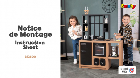 Cuisine pour enfants Smoby Loft avec 32 accessoires, design industriel