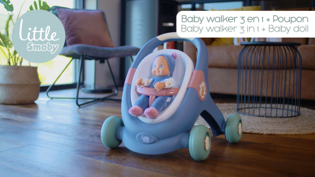 Little smoby - baby walker 3 en 1 + poupon, poupees